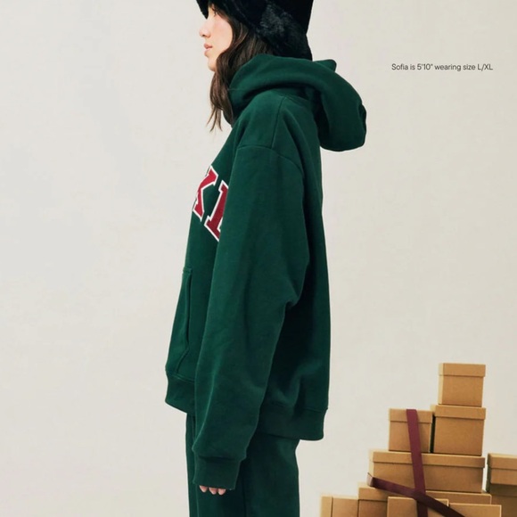 Parke Holiday Varsity Hoodie Forest + Maroon Size XXL - Picture 12 of 14